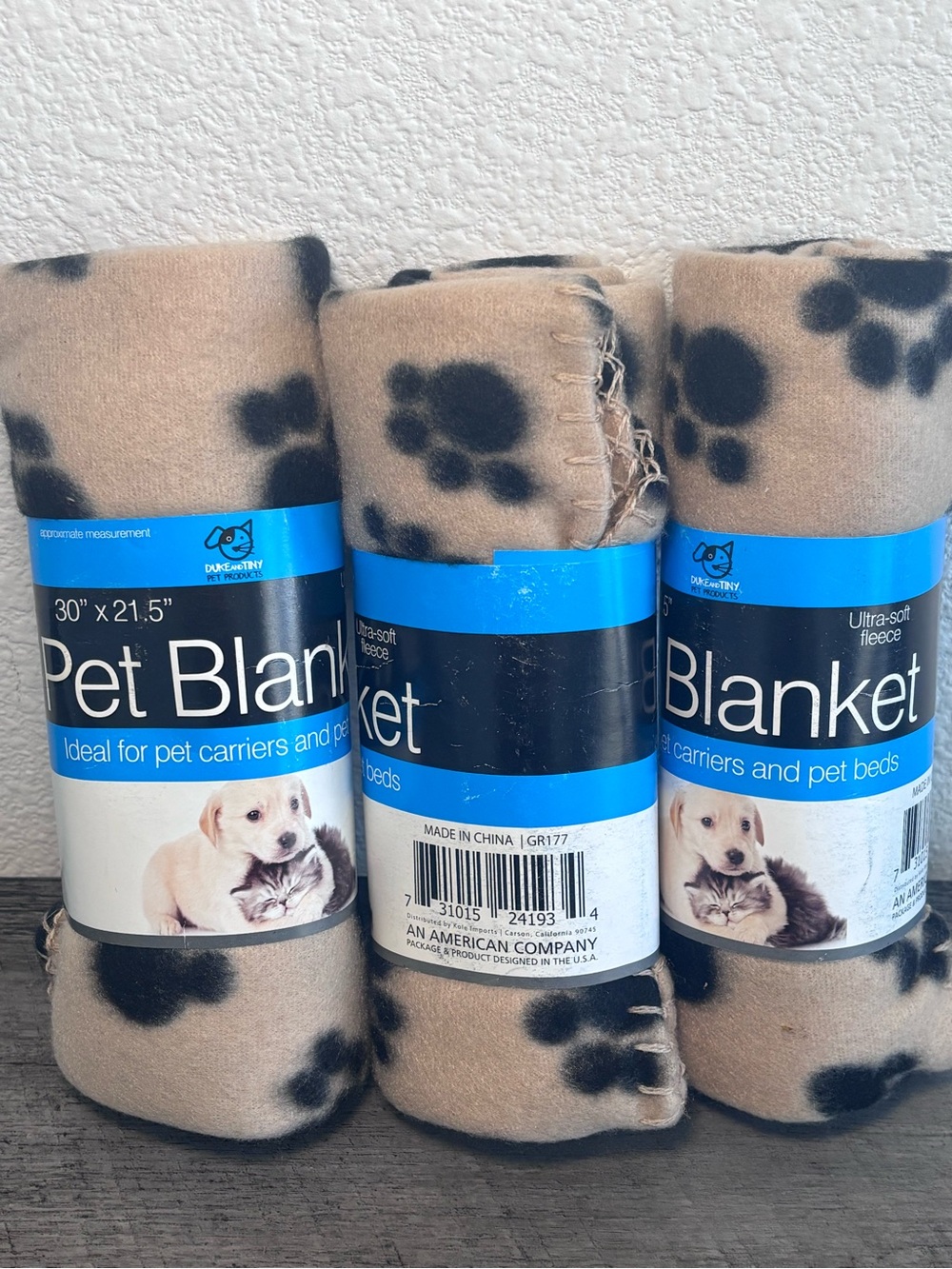 Pet Blanket for Small Pets by Duckbunny - Brown Paw Print Fleece